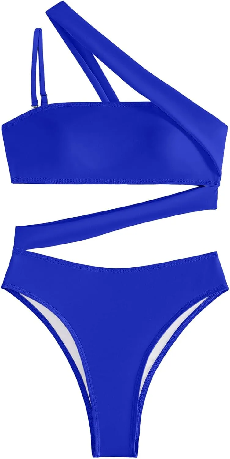 Lilosy Sexy Cutout Tube High Waist Bandeau Bathing One Piecce Swimsuit