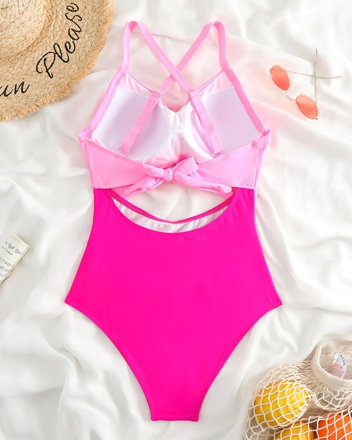 Limeeke Women Cutout One Piece Swimsuit Tummy Control High Waisted Swimwear Wrap Tie Back Bathing Suit