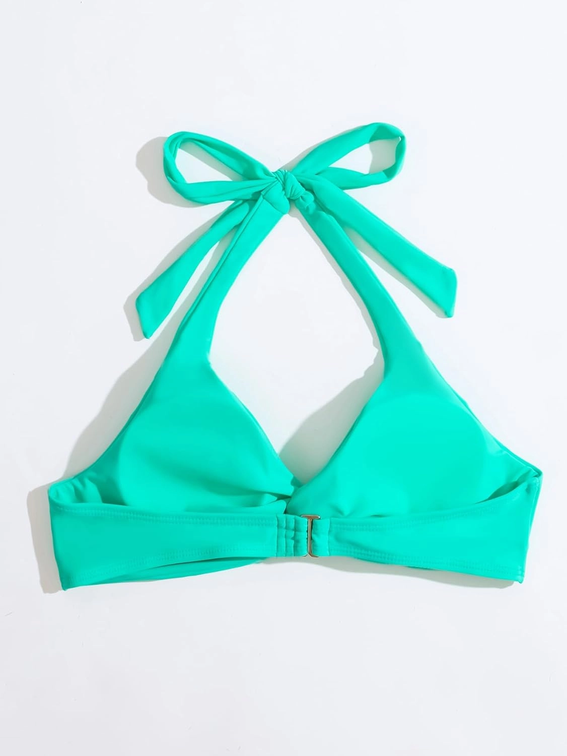 Limeeke Women Bikini Top Halter Twist Front Swimsuit Top Padded V Neck Swim Bathing Suit Tops Only