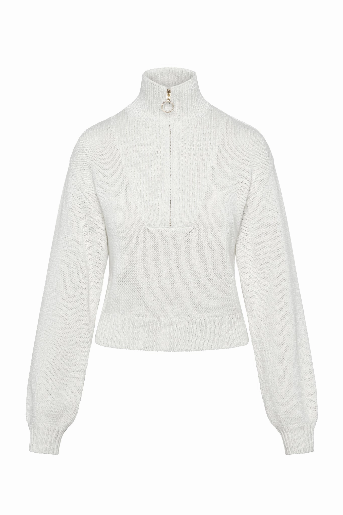Lisbon Quarter Zip Sweater - White