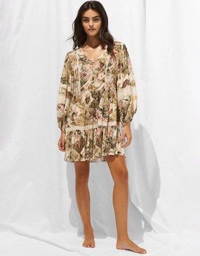 Lush Utopia Mini Tunic Dress - Botanical Camo
