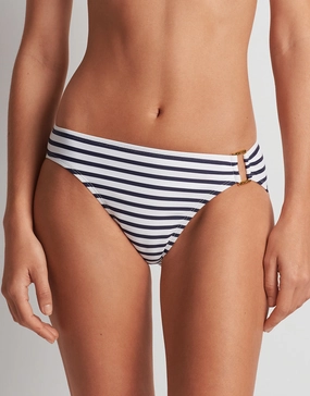 Luxe Stripe Ring Hipster Bikini Pant - Navy White