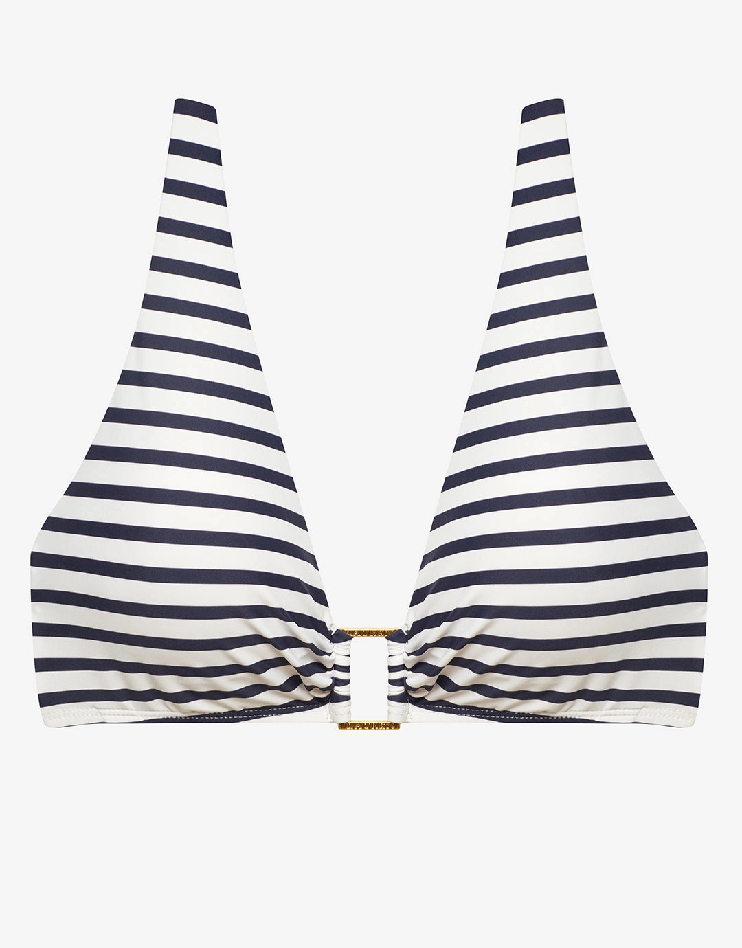 Luxe Stripe Ring OTS Bikini Top - Navy White