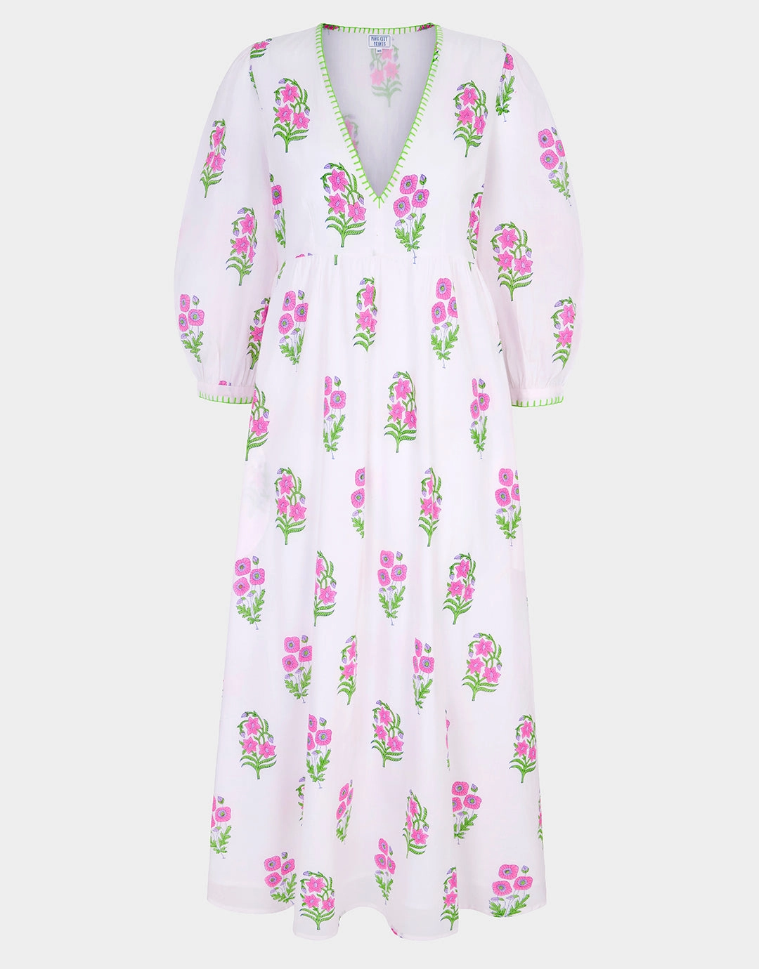 Lydia Dress - Neon Agapanthus