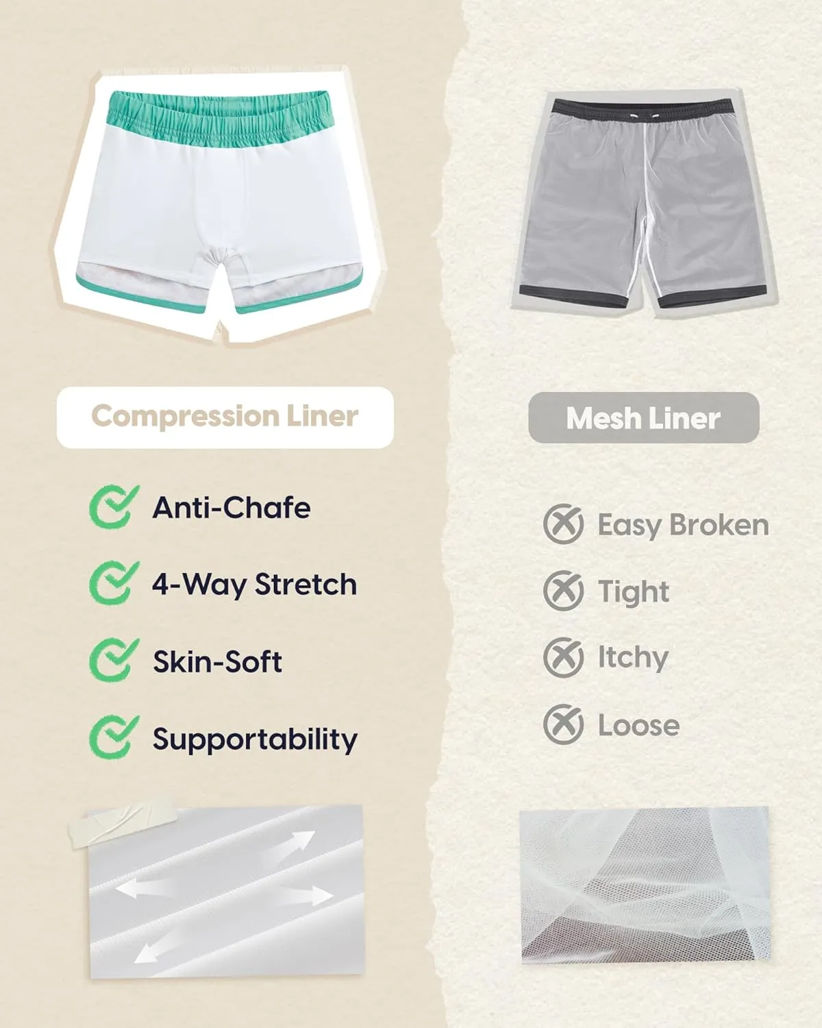 maamgic Boys Swim Trunks with Compression Liner Vintage Swim Shorts Toddler Swimsuit