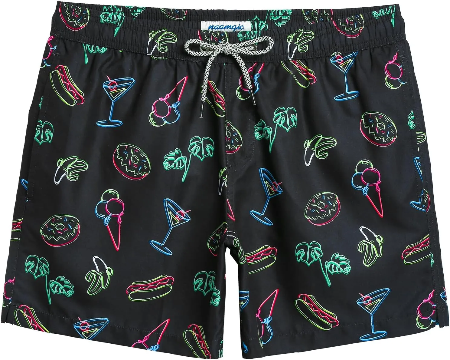 maamgic Mens Swim Trunks 5" Quick Dry Beach Shorts Bathing Suits with Mesh Lining Pockets