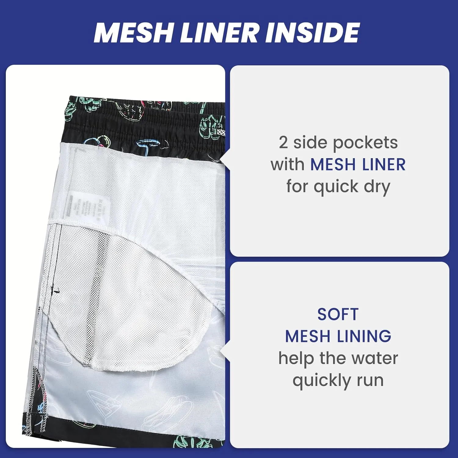 maamgic Mens Swim Trunks 5" Quick Dry Beach Shorts Bathing Suits with Mesh Lining Pockets