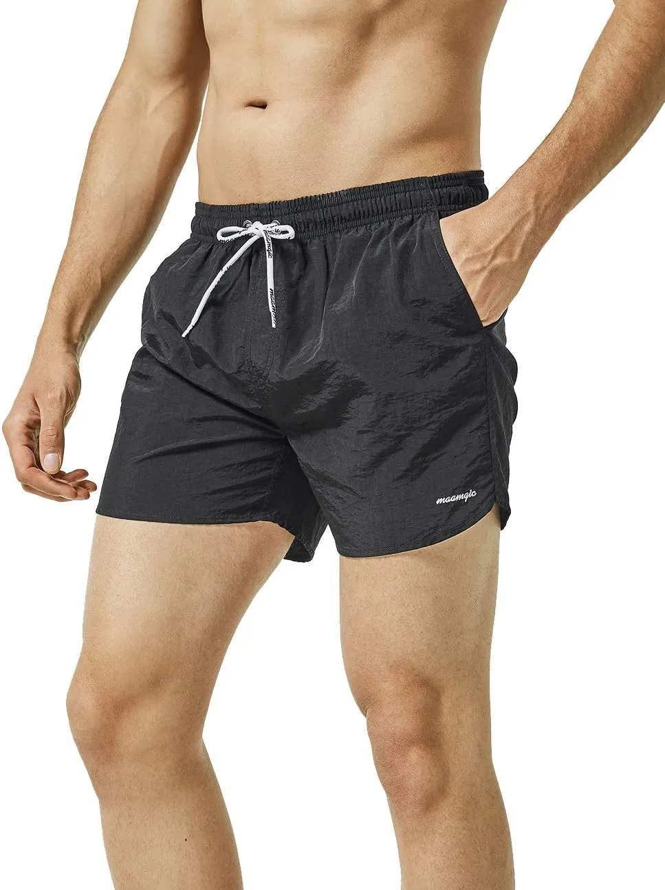 maamgic Mens Swim Trunks 5" with Mesh Lining Quick Dry Bathing Suits for Men Swim Shorts Swimwear