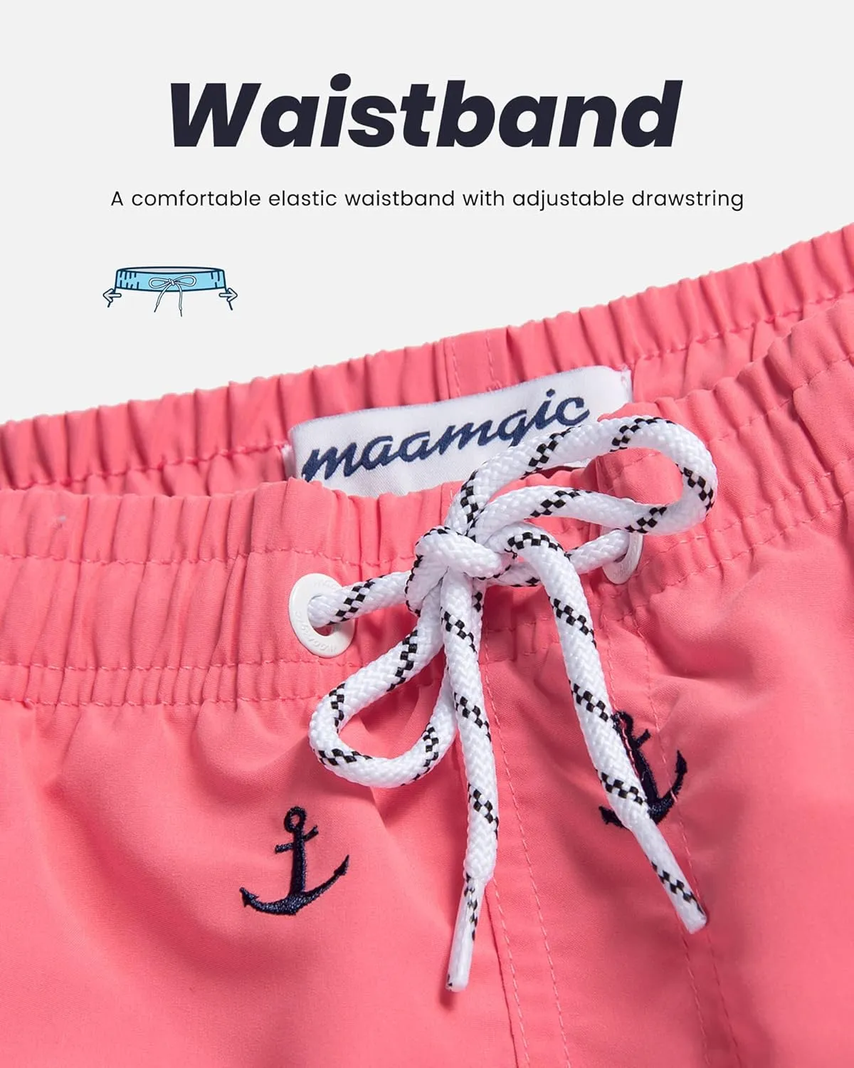 maamgic Mens Swim Trunks Quick Dry Swim Shorts with Mesh Lining Funny Swimwear Bathing Suits 7inch