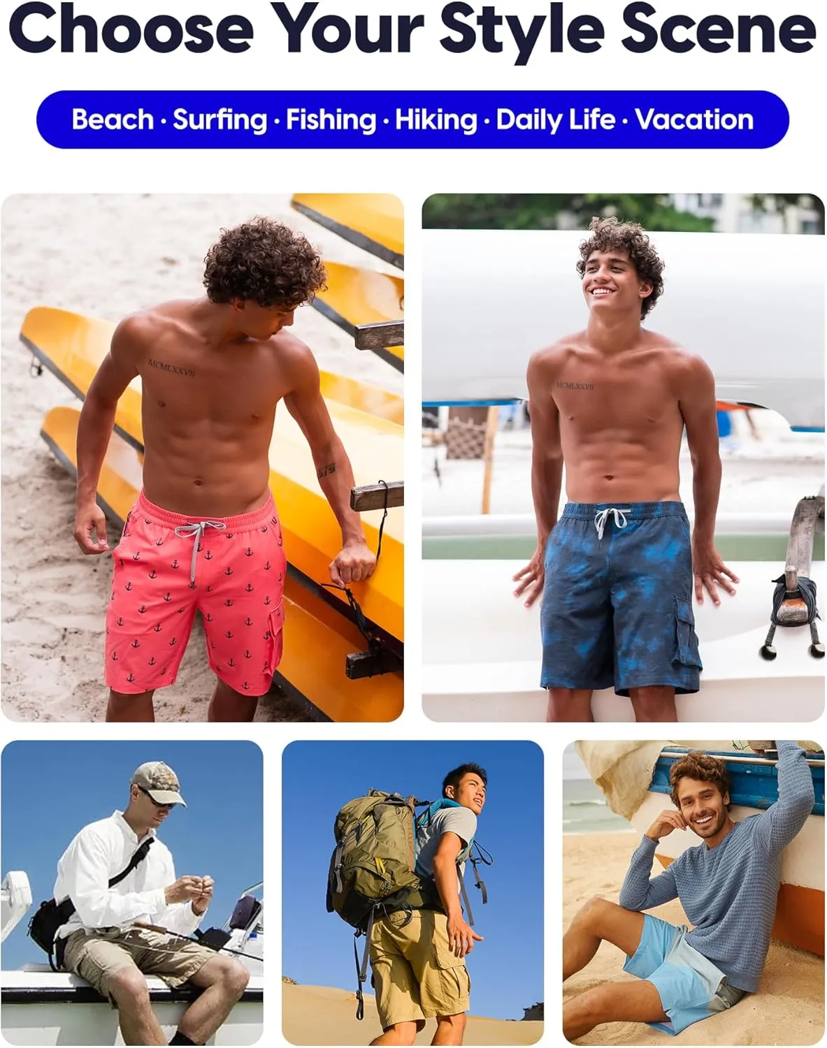 maamgic Mens Swim Trunks with Compression Liner 9 inch Quick Dry Men Bathing Suit Stretch Board Shorts