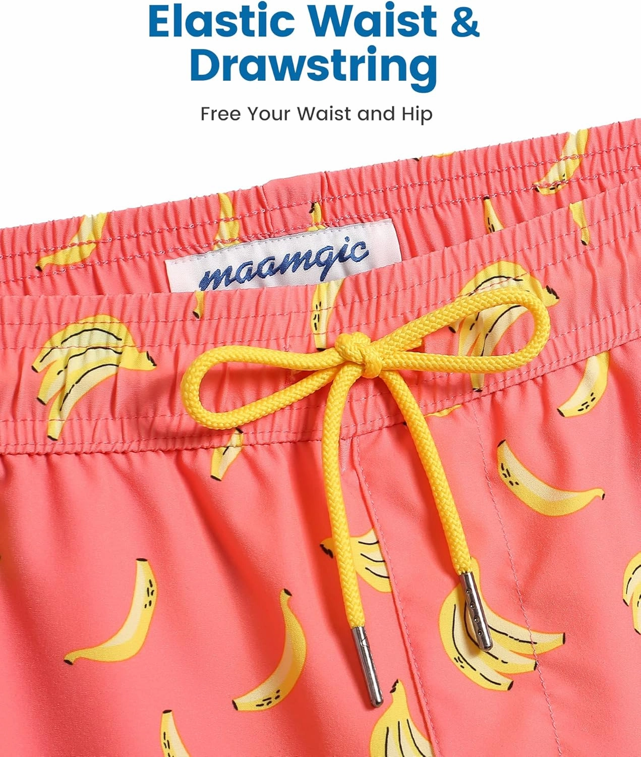 maamgic Mens Swim Trunks with Compression Liner Short Stretch Mens Bathing Suit Quick Dry Swimming Trunks Swimsuit