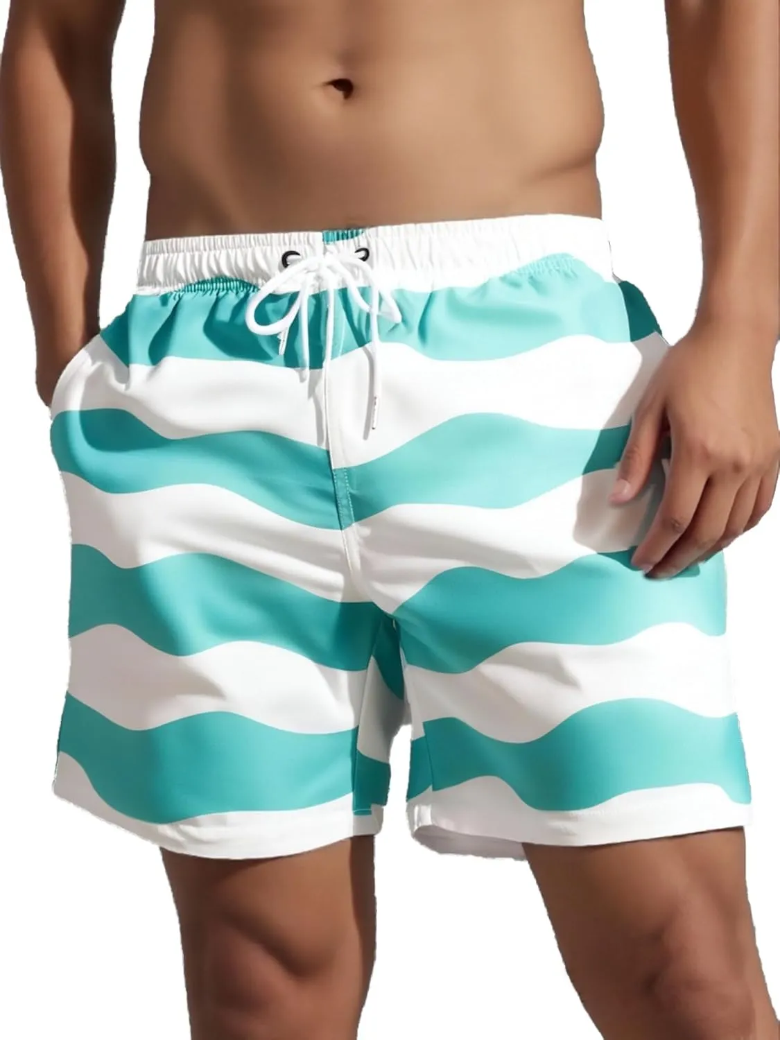 MADHERO Mens Swim Trunks 5 Inch Quick Dry Bathing Suit with Mesh Lining Beach Shorts