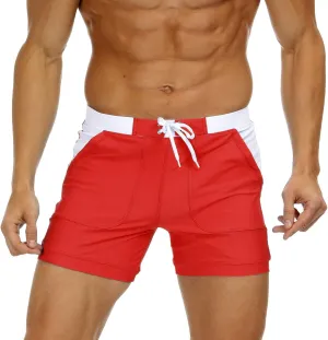 MAGNIVIT Men's Swimwear Swimsuits Solid Basic Long Swim Sport Trunks Board Shorts with Pockets
