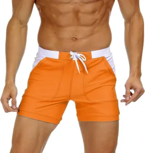 MAGNIVIT Men's Swimwear Swimsuits Solid Basic Long Swim Sport Trunks Board Shorts with Pockets