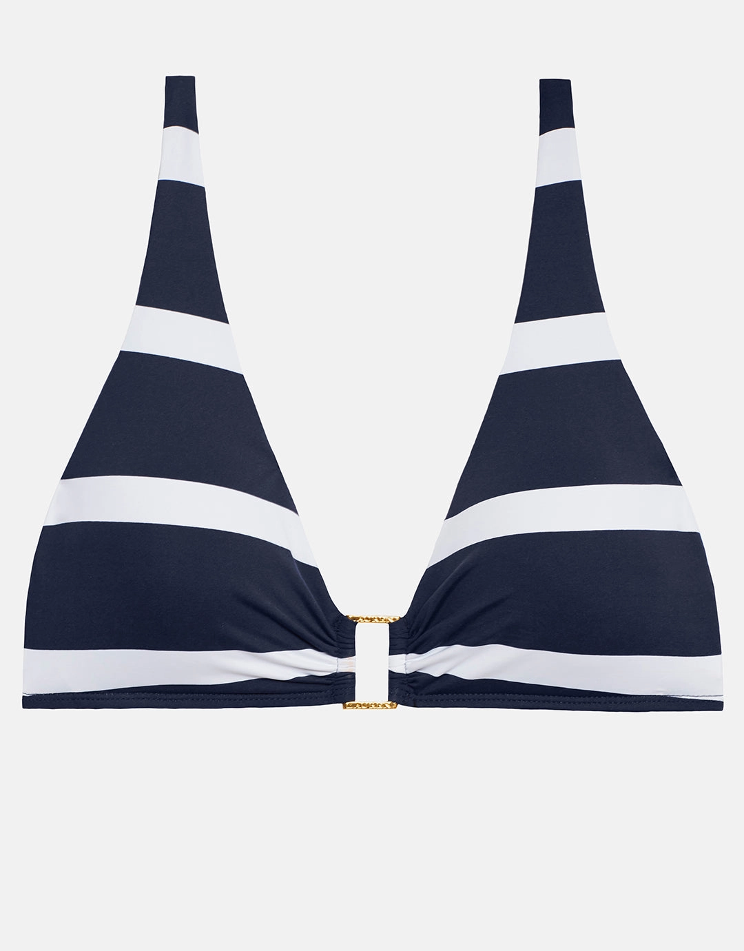 Mariner Stripe Ring OTS Bikini Top - Navy and White