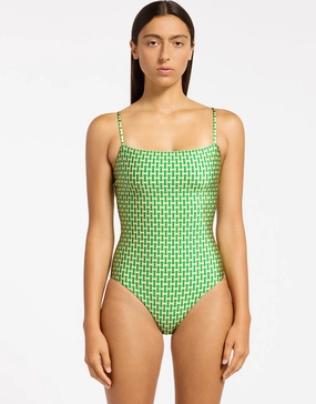 Mattala Geo Minimal Tank Swimsuit - Flora