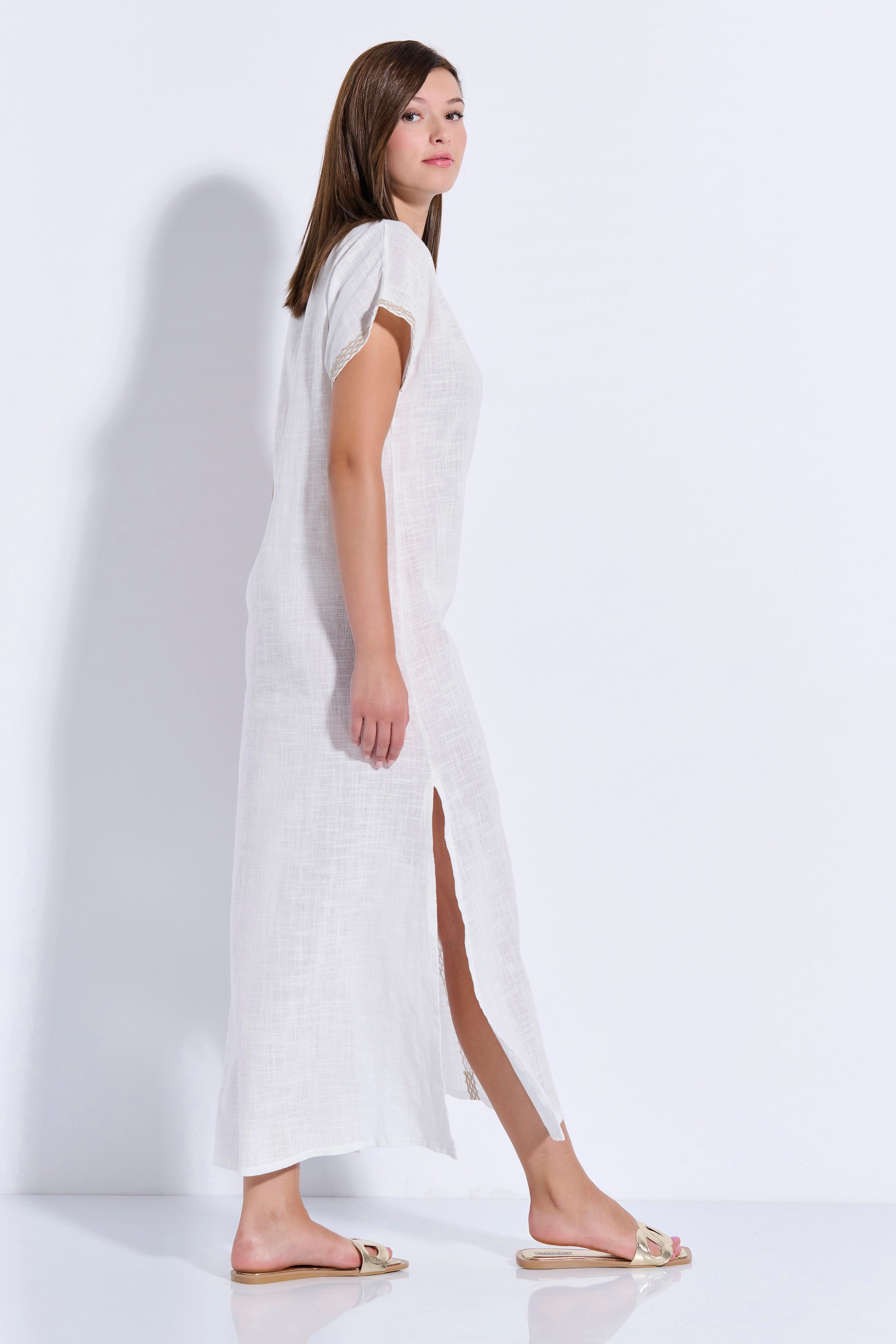 Maxi Trimmed Kaftan (8080)