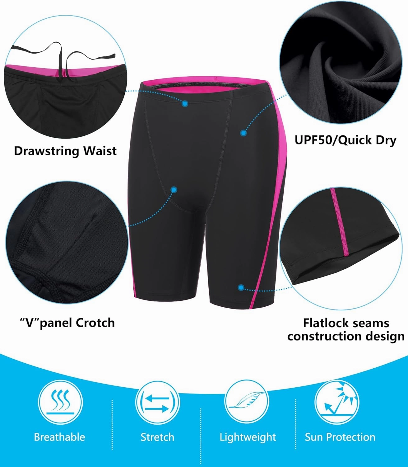 Men's Swim Jammers Competitive Athletic Swim Team Suit Training Endurance Racing Quick Dry Swimming Shorts UPF 50
