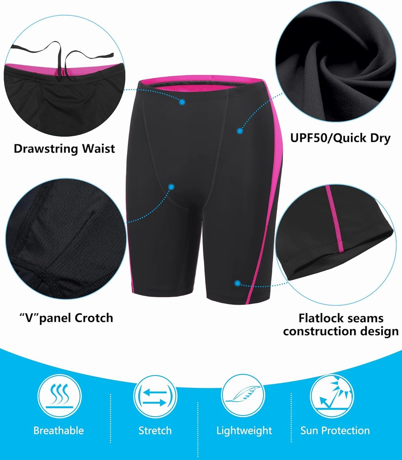 Men's Swim Jammers Competitive Athletic Swim Team Suit Training Endurance Racing Quick Dry Swimming Shorts UPF 50