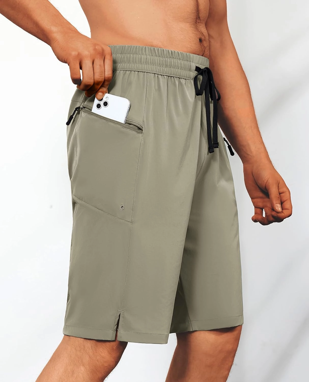 Men's Swim Trunks Quick Dry Beach Shorts with Zipper Pockets, UPF 50 , Swimming, Surfing, Outdoor - No Mesh Liner