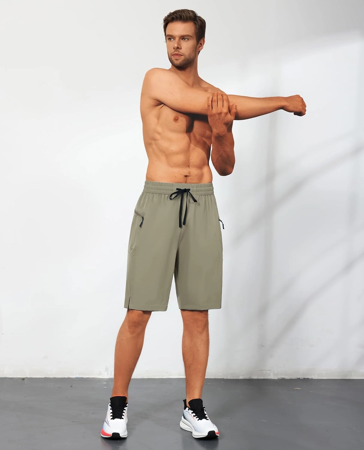 Men's Swim Trunks Quick Dry Beach Shorts with Zipper Pockets, UPF 50 , Swimming, Surfing, Outdoor - No Mesh Liner