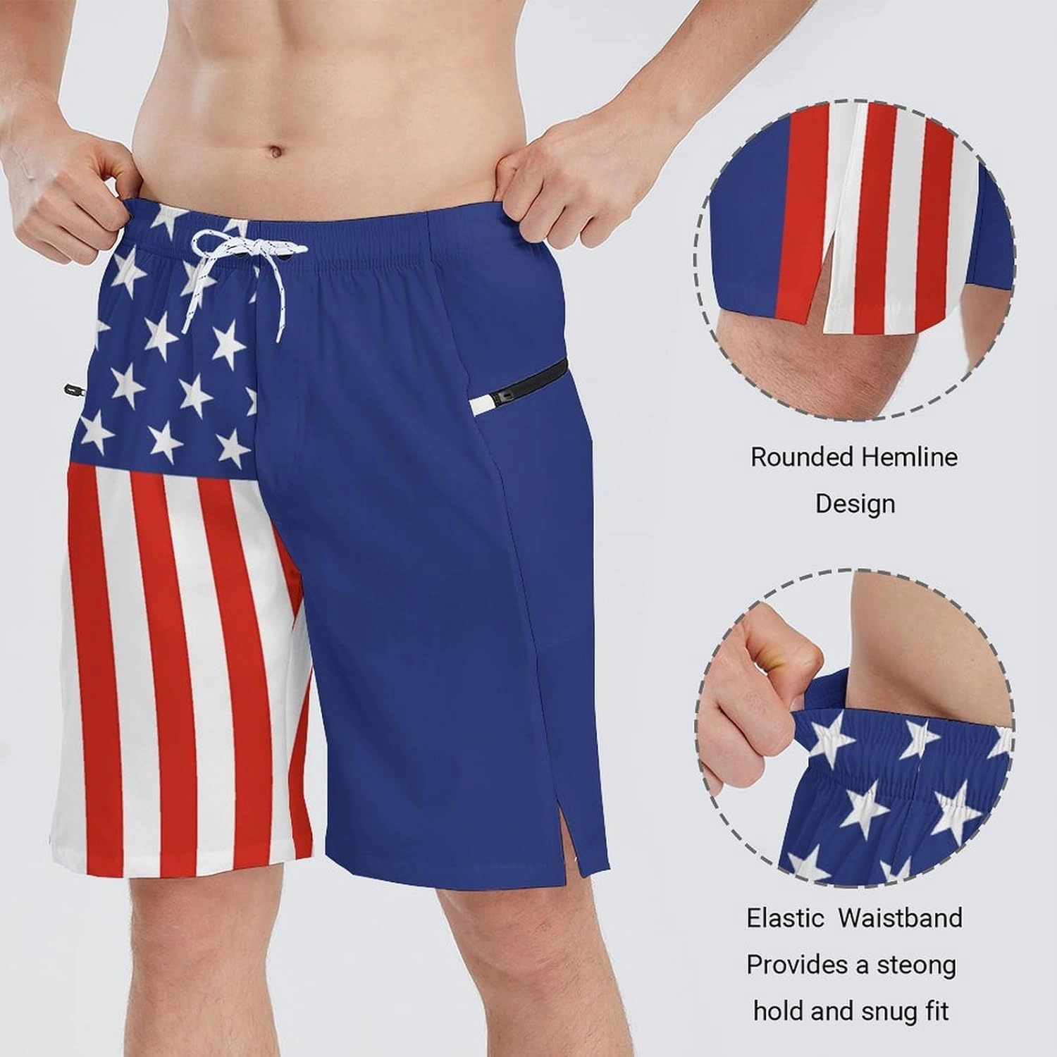 Men's Swim Trunks with Compression Liner Swim Shorts Board Shorts 9 Inch Quick Dry Bathing Suit with Zipper Pockets