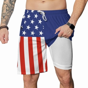 Men's Swim Trunks with Compression Liner Swim Shorts Board Shorts 9 Inch Quick Dry Bathing Suit with Zipper Pockets