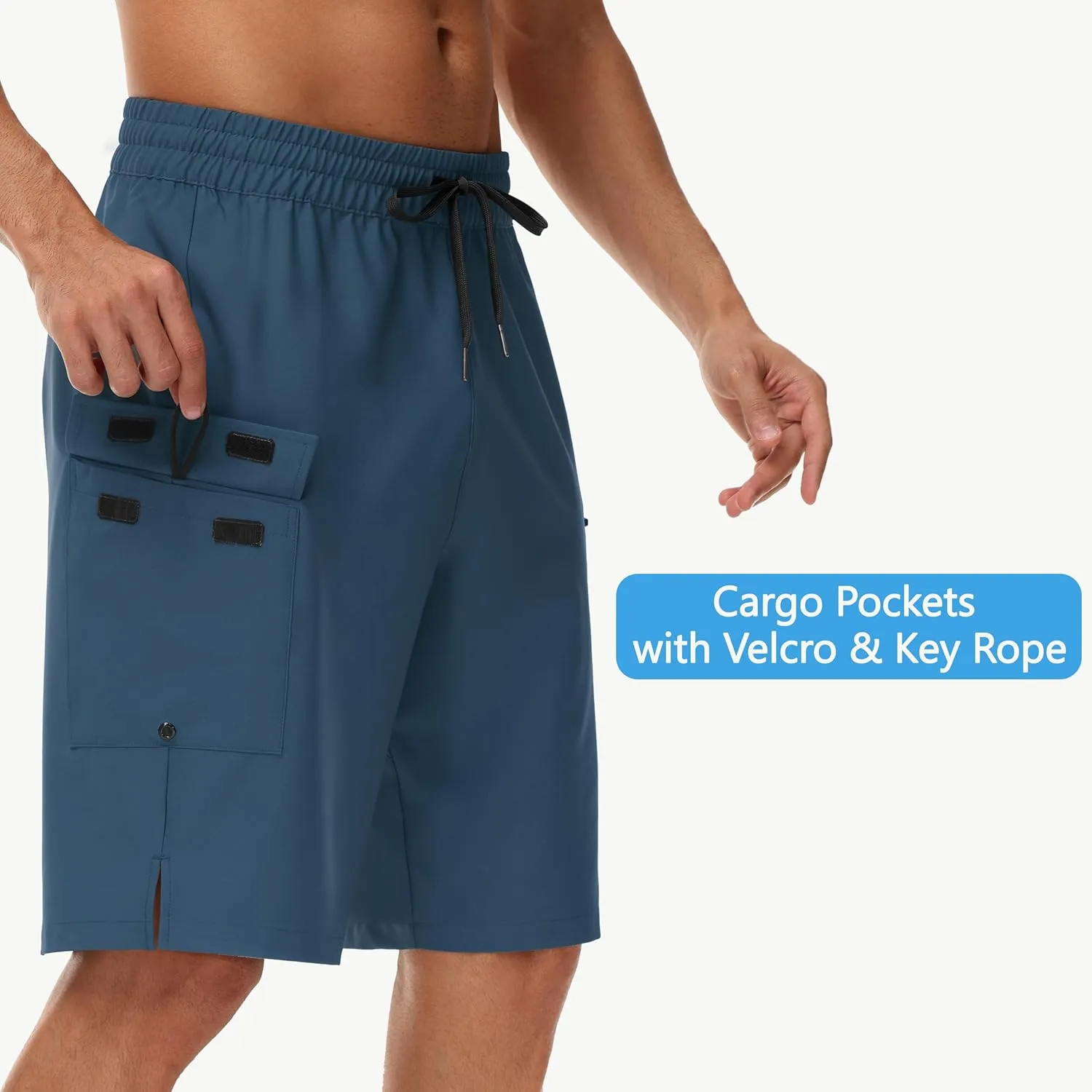 Men's 9" Swim Trunks No Liner - Quick Dry Long Board Shorts Bathing Suit Surf Beach Shorts with Zipper Pockets UPF50 