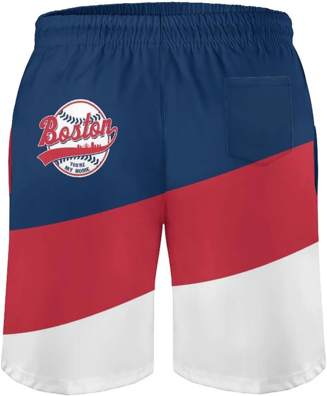 Men's Baseball Beach Shorts Casual Surf Swim Trunks Beachwear Fans Summer Quick Dry Board Shorts Pants Gifts with Pockets