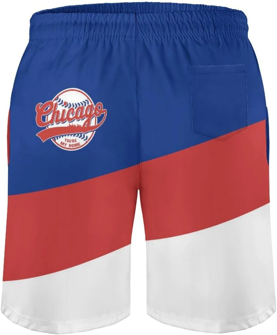 Men's Baseball Beach Shorts Casual Surf Swim Trunks Beachwear Fans Summer Quick Dry Board Shorts Pants Gifts with Pockets