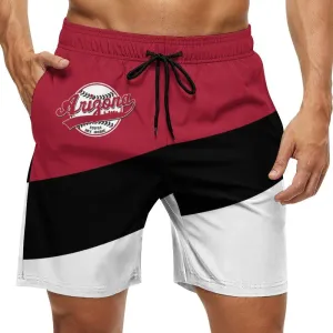 Men's Baseball Beach Shorts Casual Surf Swim Trunks Beachwear Fans Summer Quick Dry Board Shorts Pants Gifts with Pockets