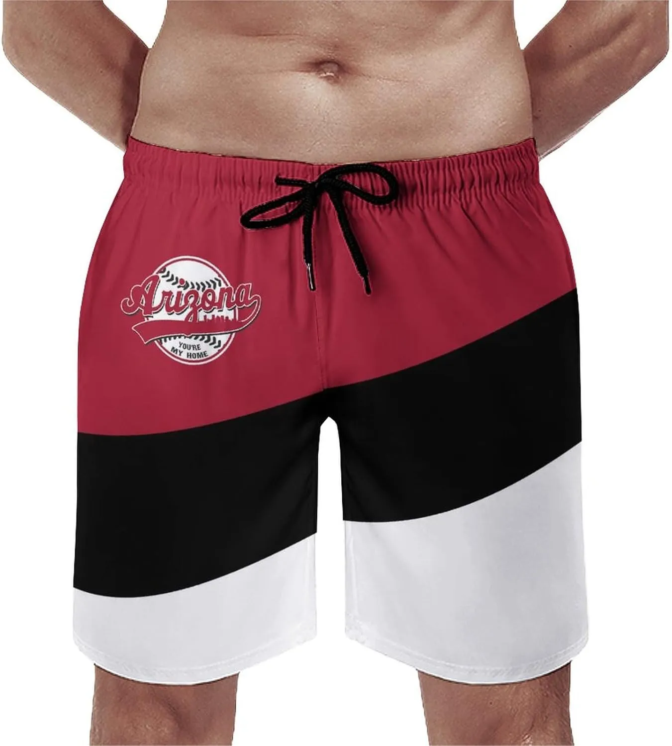 Men's Baseball Beach Shorts Casual Surf Swim Trunks Beachwear Fans Summer Quick Dry Board Shorts Pants Gifts with Pockets