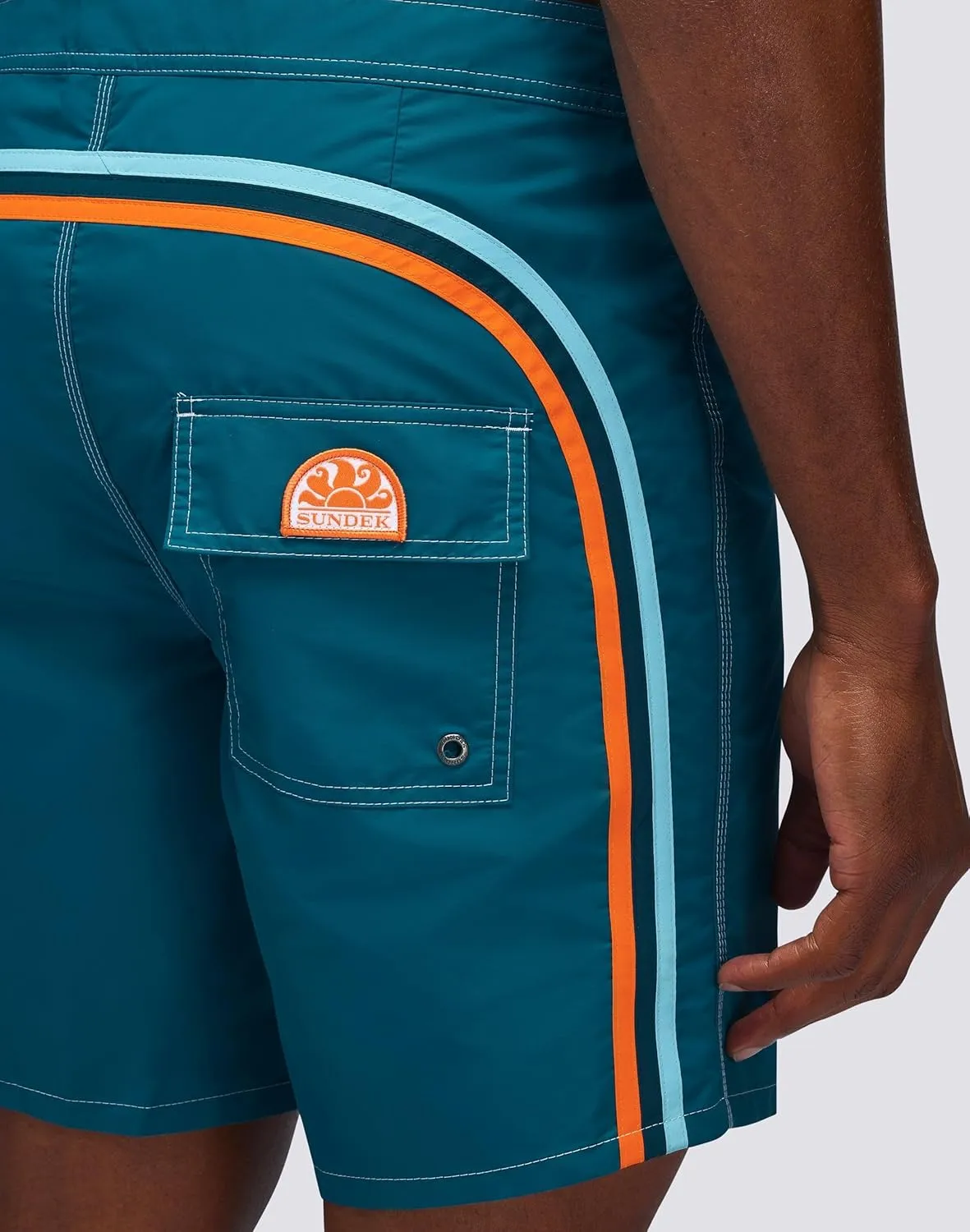 Mens Fixed Waist Boardshort, Swim Trunks 16" Length 7.5" Inseam
