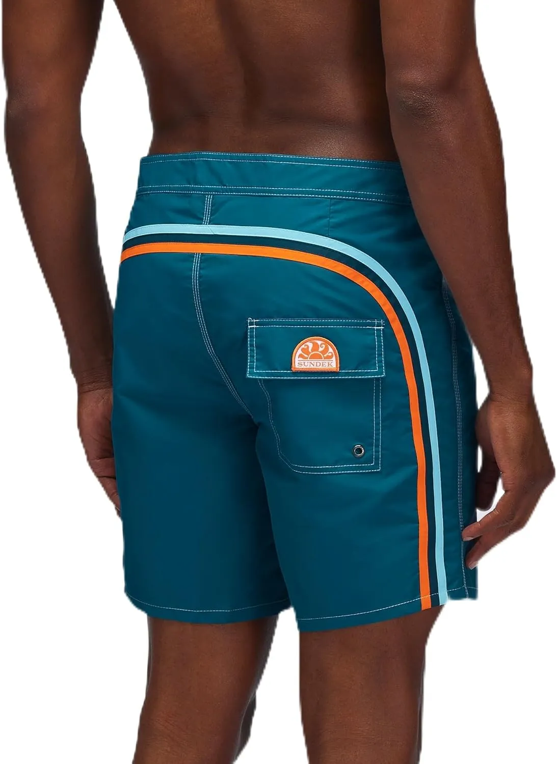 Mens Fixed Waist Boardshort, Swim Trunks 16" Length 7.5" Inseam