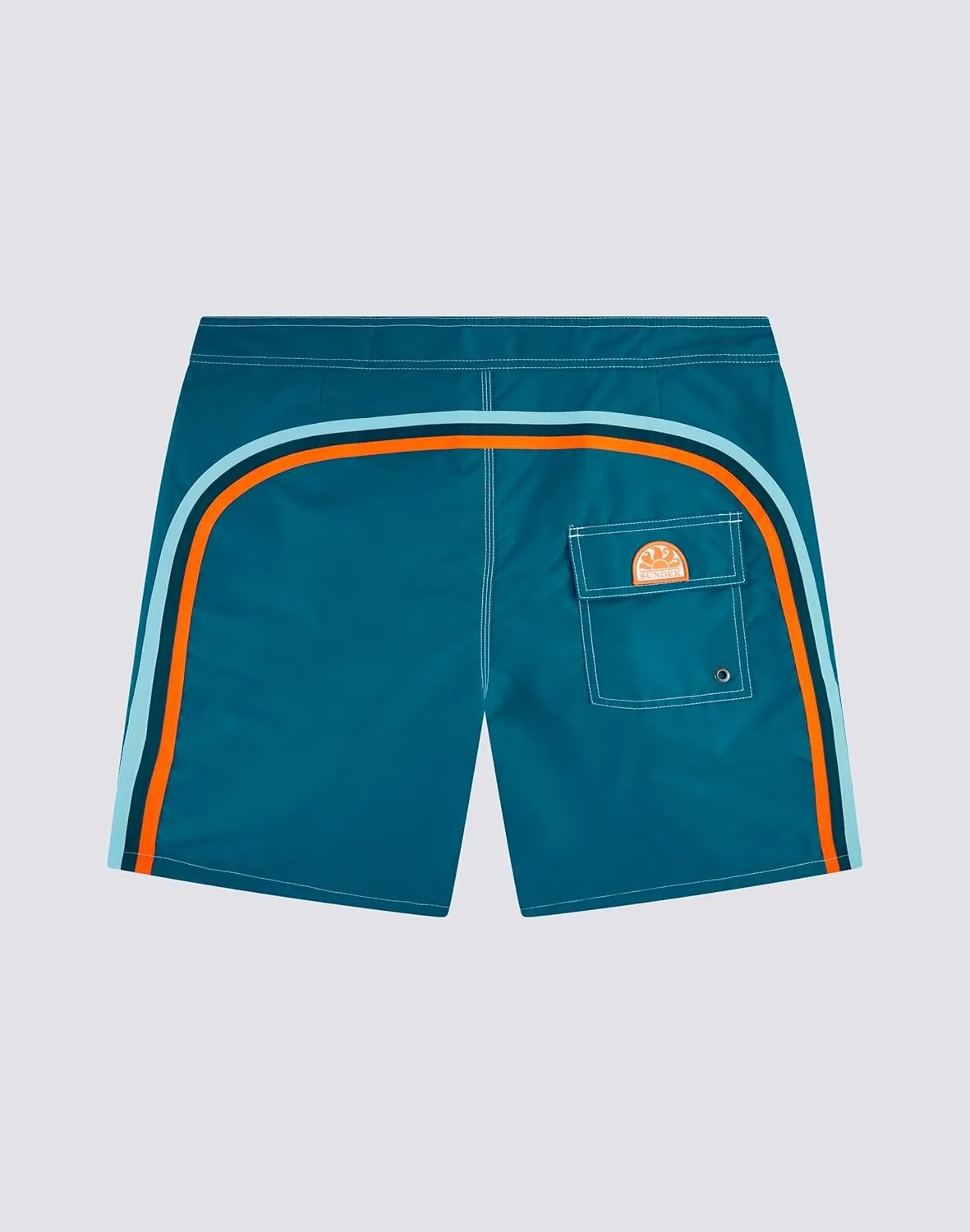 Mens Fixed Waist Boardshort, Swim Trunks 16" Length 7.5" Inseam