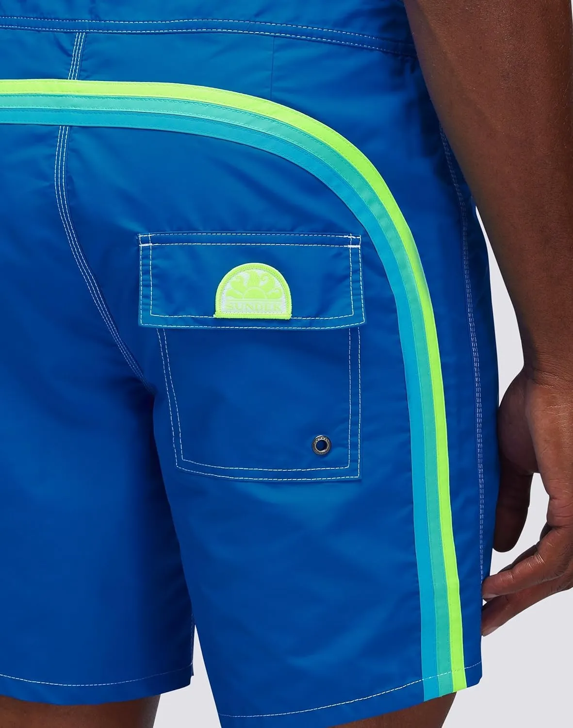 Mens Fixed Waist Boardshort, Swim Trunks 16" Length 7.5" Inseam