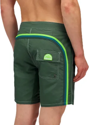 Mens Fixed Waist Boardshort, Swim Trunks 16" Length 7.5" Inseam