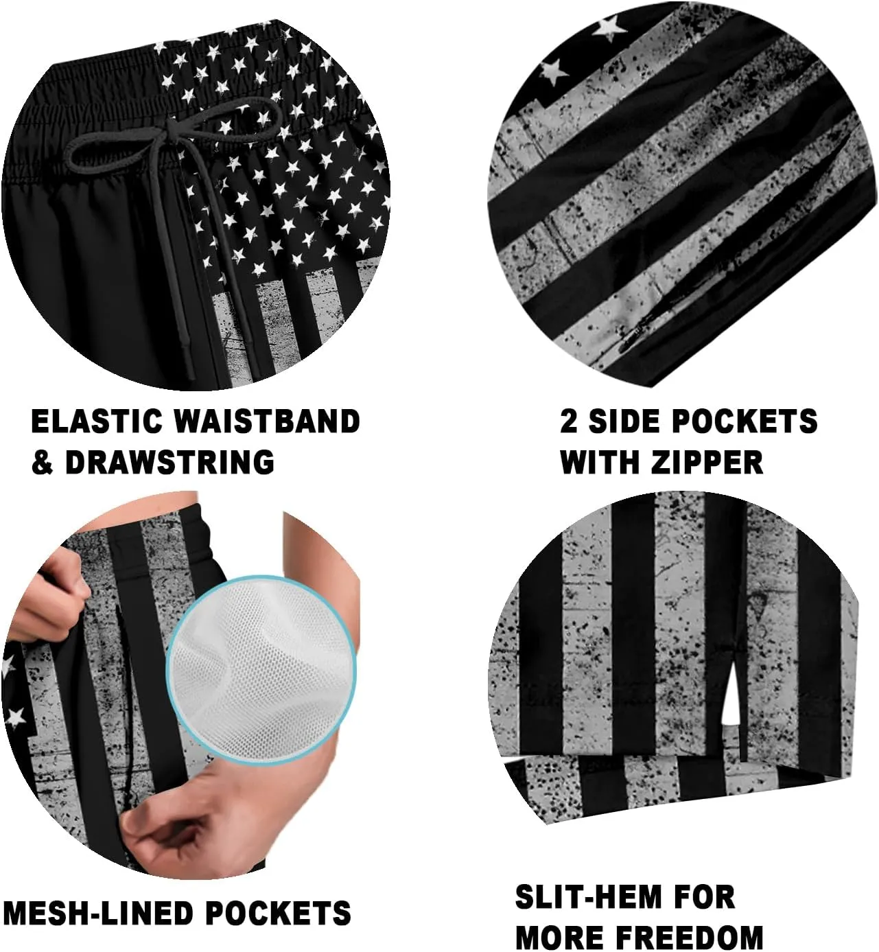Men's Swim Trunk 5" with Compression Liner 5 Inch Quick Dry Board Shorts Zipper Pocket