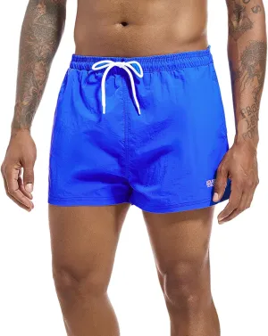 Men's Swim Trunk Quick Dry Solid 3"" in Inseam Swimwear Bathing Suit with Mesh Lining Beach Shorts