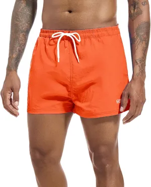 Men's Swim Trunk Quick Dry Solid 3"" in Inseam Swimwear Bathing Suit with Mesh Lining Beach Shorts