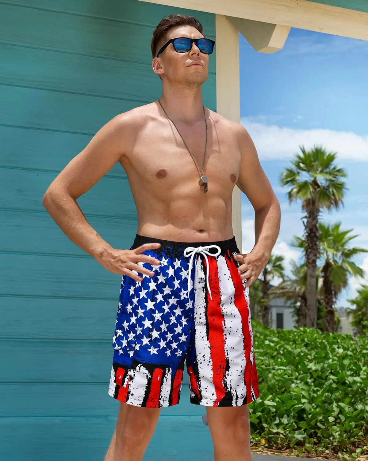Mens Swim Trunks Bathing Suit 9" Board Shorts Quick Dry Swim Shorts Men Swimwear Mesh Lining Beach Swimsuit