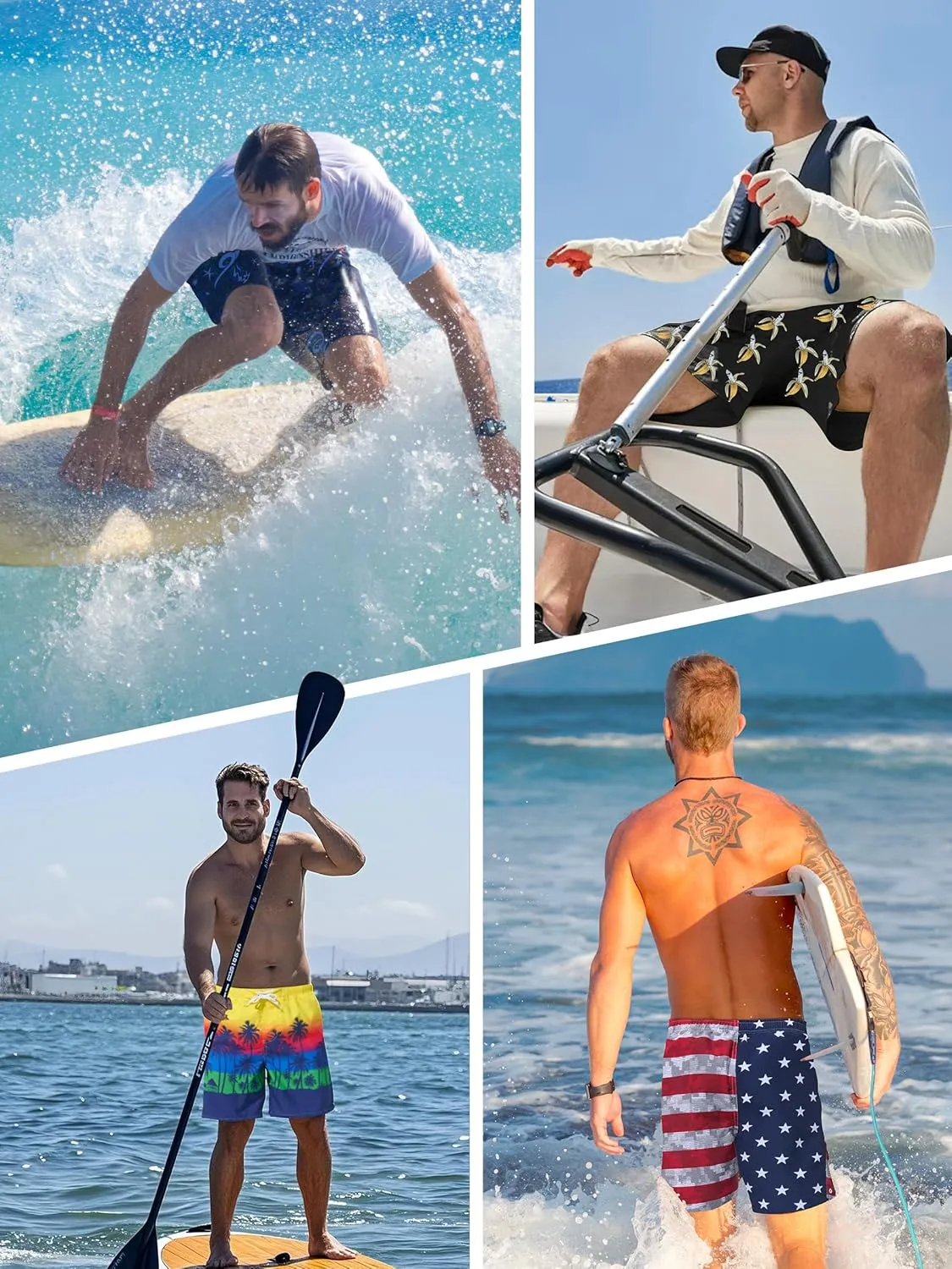 Mens Swim Trunks Board Shorts Swim Shorts Quick Dry 9 Inch Beach Swimwear