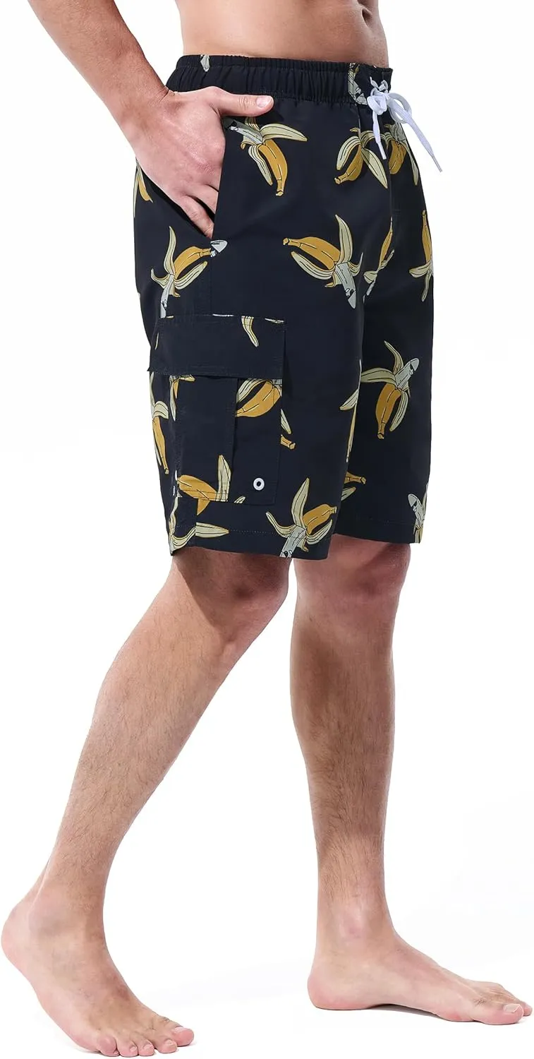 Mens Swim Trunks Board Shorts Swim Shorts Quick Dry 9 Inch Beach Swimwear