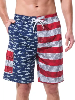Mens Swim Trunks Board Shorts Swim Shorts Quick Dry 9 Inch Beach Swimwear