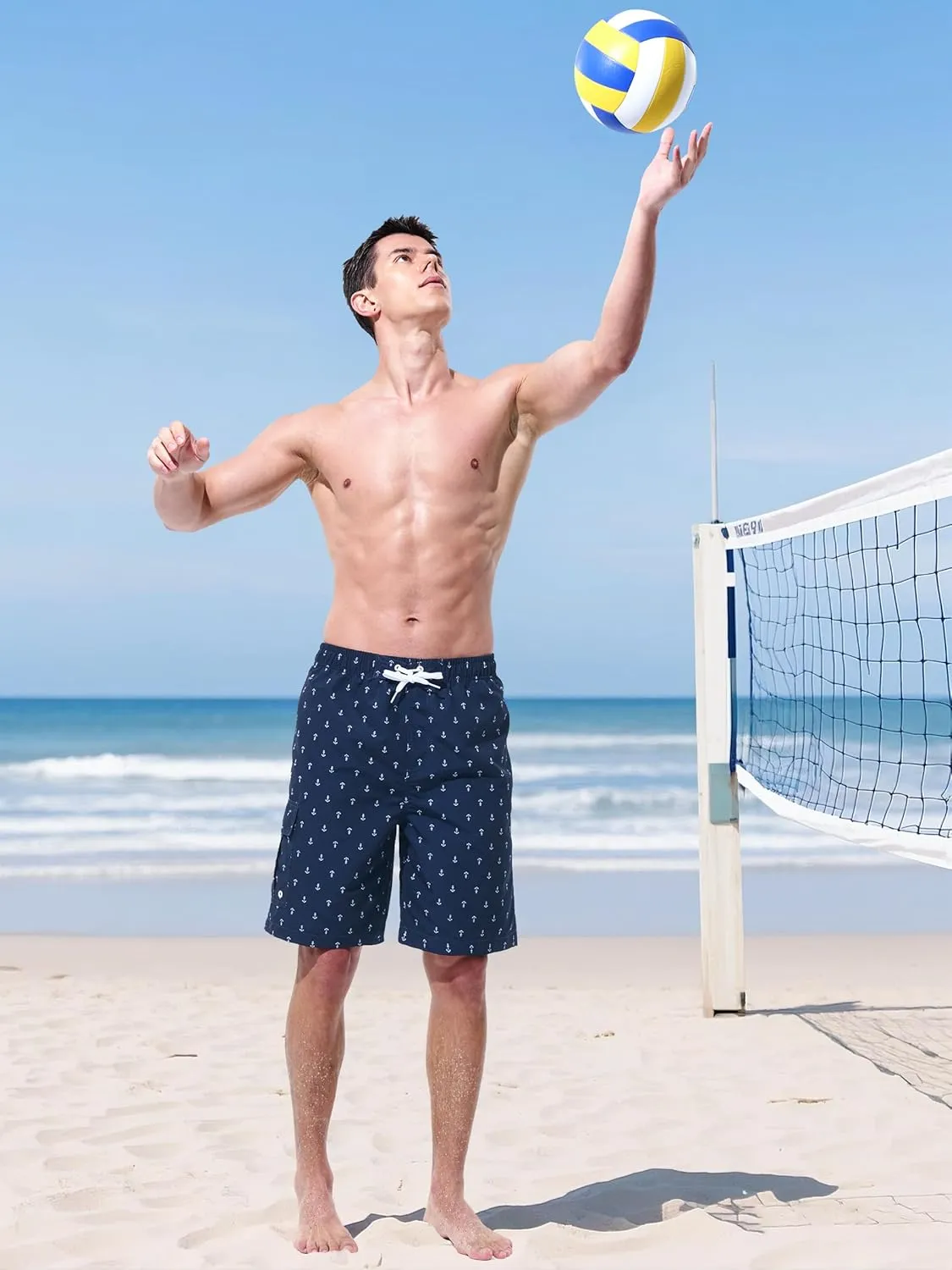 Mens Swim Trunks Board Shorts Swim Shorts Quick Dry 9 Inch Beach Swimwear