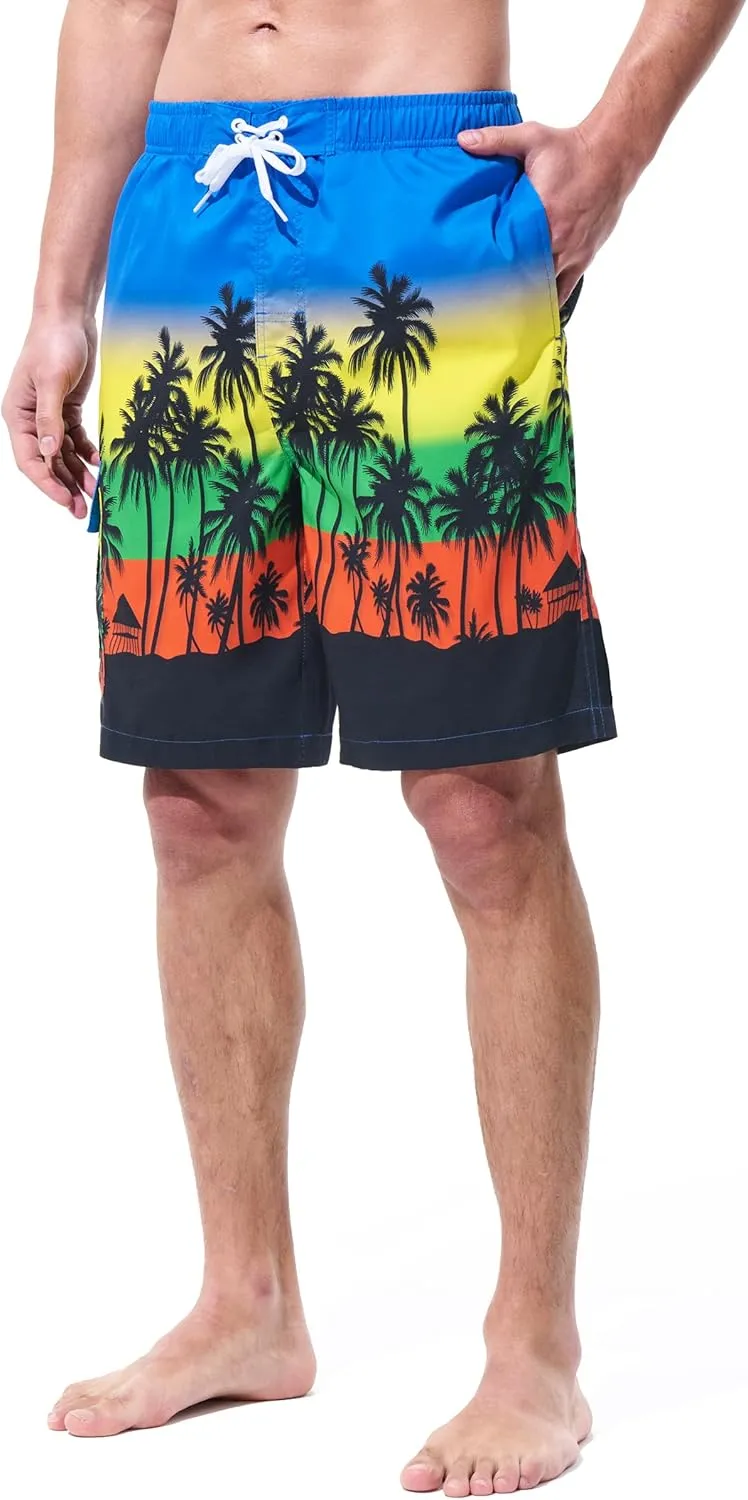 Mens Swim Trunks Board Shorts Swim Shorts Quick Dry 9 Inch Beach Swimwear