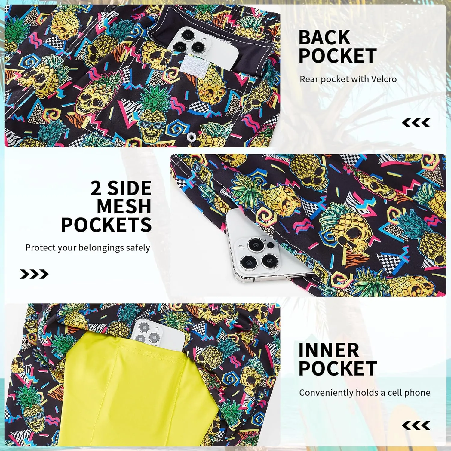 Mens Swim Trunks Quick Dry Board Shorts Bathing Suit for Men Beach Swimwear Breathable Surf Beach Shorts Swimwear