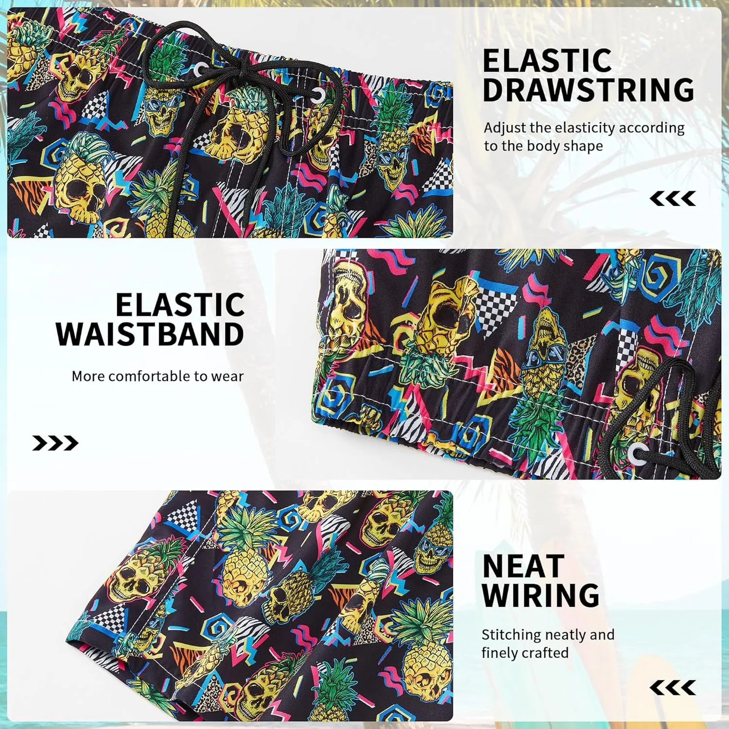Mens Swim Trunks Quick Dry Board Shorts Bathing Suit for Men Beach Swimwear Breathable Surf Beach Shorts Swimwear