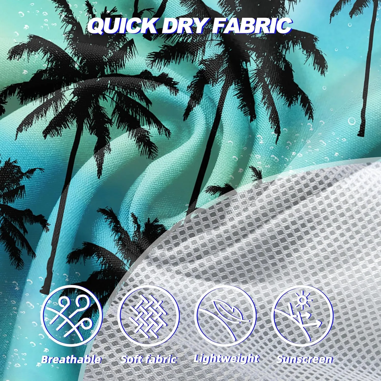 Mens Swim Trunks Quick Dry Board Shorts with Mesh Lining, Breathable Fit Print Beach Shorts Swimwear Bathing Suits