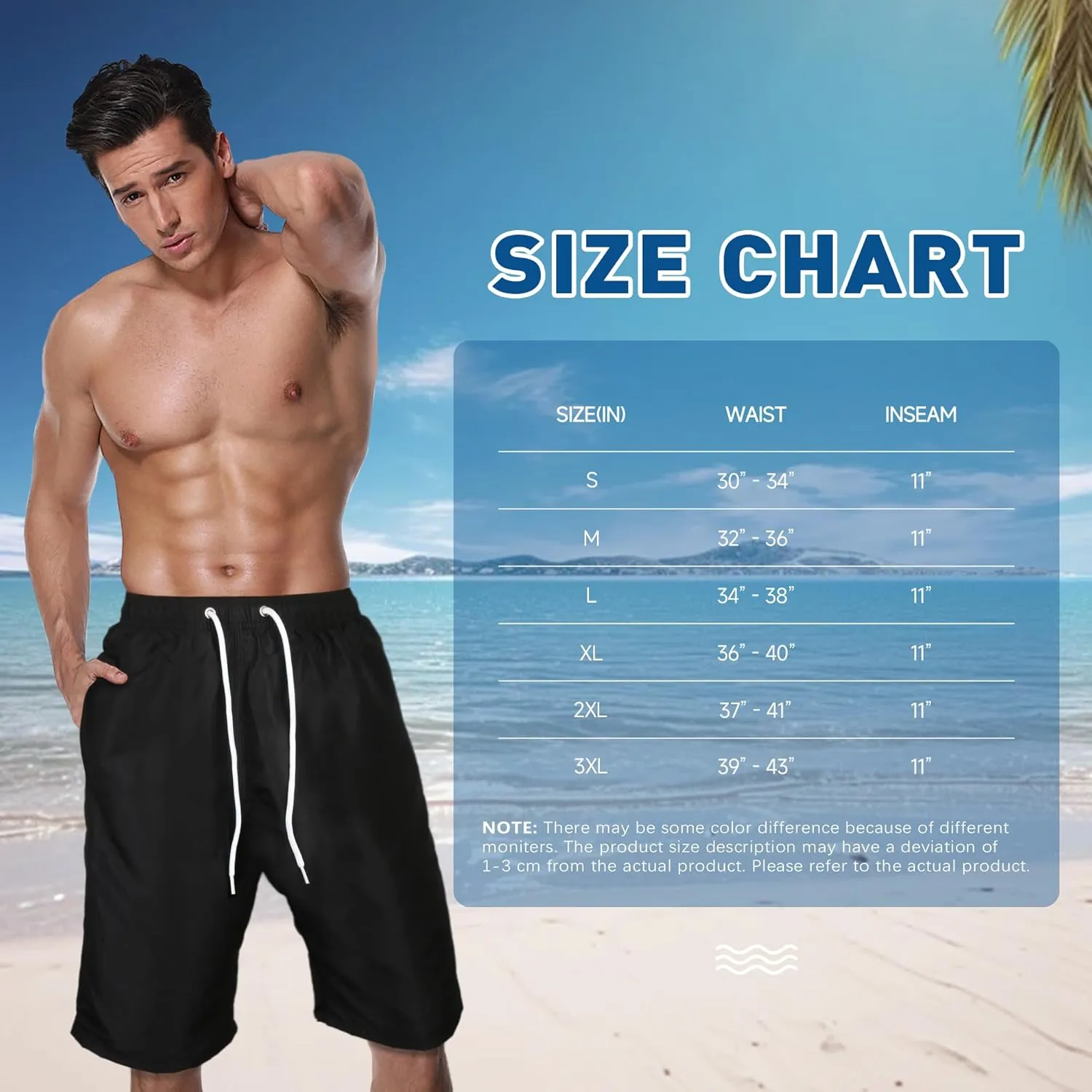 Mens Swim Trunks Swim Shorts Swimming Trunks Swimsuit Quick Dry with Mesh Lining Swimwear